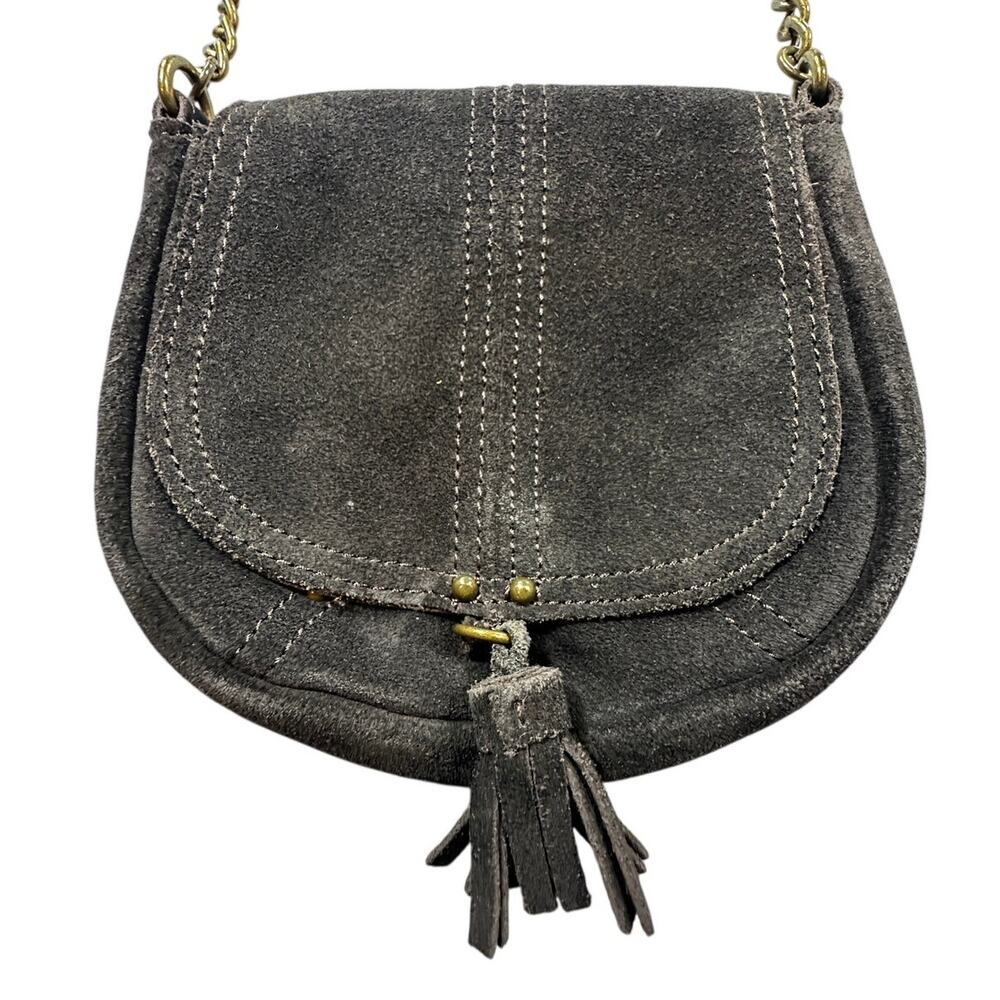 American Eagle Suede Crossbody Tassel Chain Strap Bag Y2K Whimsigoth Mob Wife